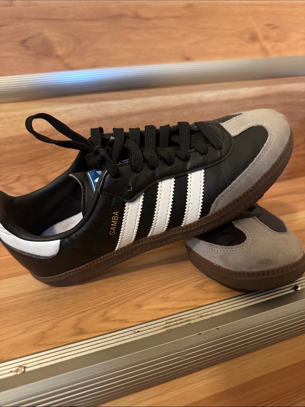 Adidas Black, White & Gray Samba Low-Top Sneakers